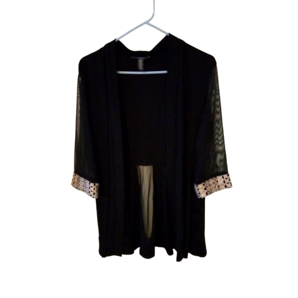 Black Pt.Sheer Open Tunic Golden Design Cuffs R&M Richards Timeless Events 14P
